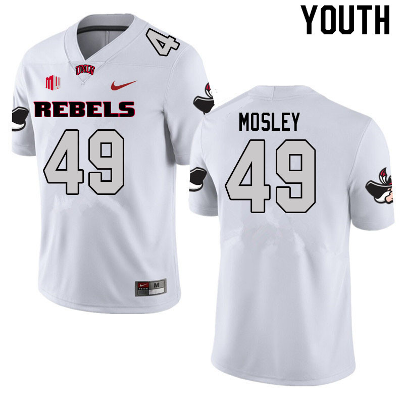 Youth #49 Tim Mosley UNLV Rebels College Football Jerseys Sale-White - Click Image to Close